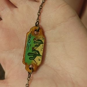Leather cactus necklace
